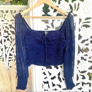 Bloomingdale’s Smocked Chiffon Peasant Top